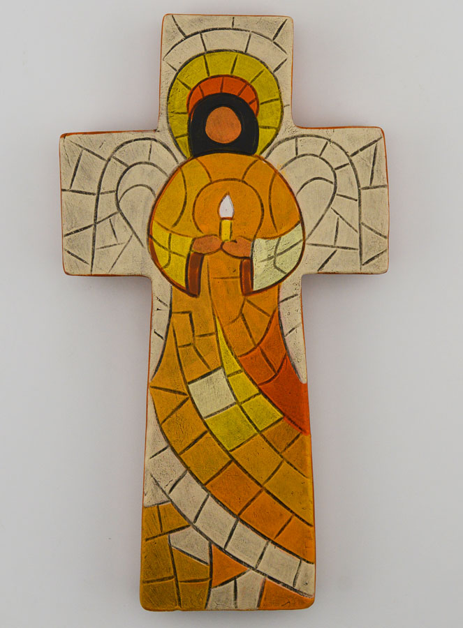 Croce in Ceramica Angelo di Luce - 15 cm (pic 1)