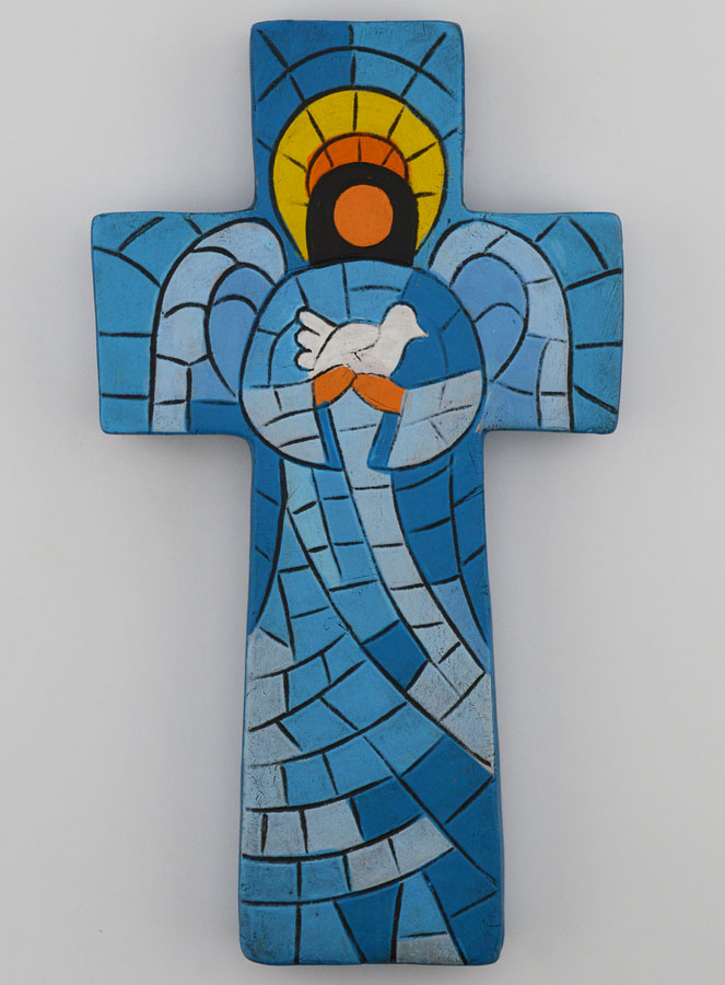 Croce in Ceramica Angelo di Pace - 15 cm (pic 1)