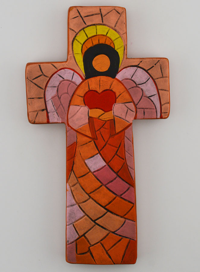 Croce in Ceramica Angelo dell'Amore - 15 cm (pic 1)