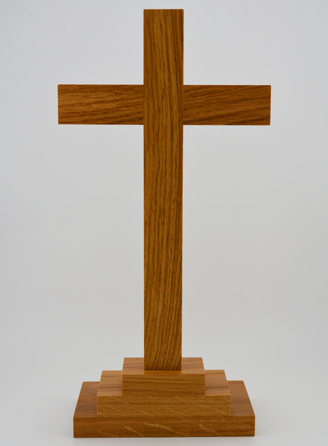 Crocifisso su Base in Rovere Chiaro - 25 cm (pic 4)