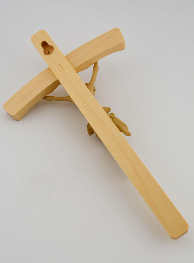 Crocifisso in Tiglio Naturale Curvato - 22 cm (pic 4)