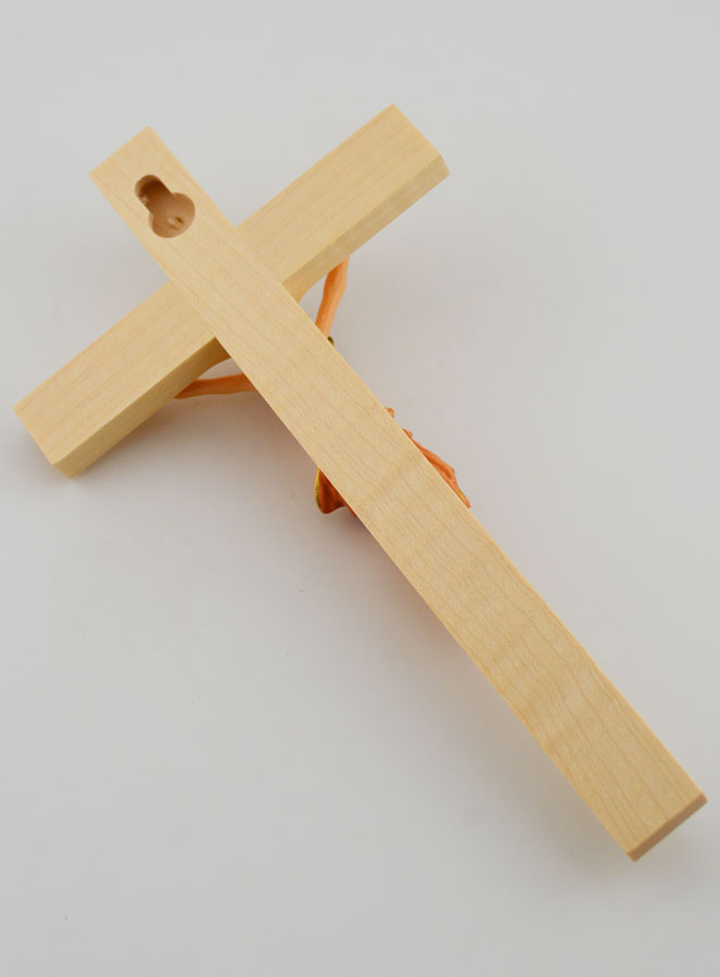 Crocifisso in Tiglio & Cristo Panno Rosso - 18 cm (pic 4)
