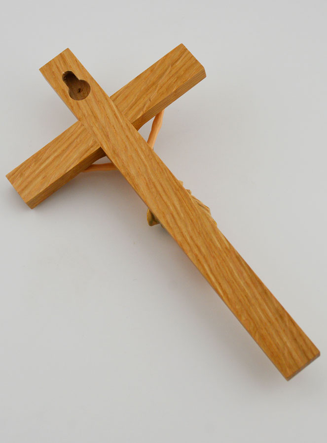 Crocifisso in Tiglio & Cristo Panno Blu - 18 cm (pic 4)