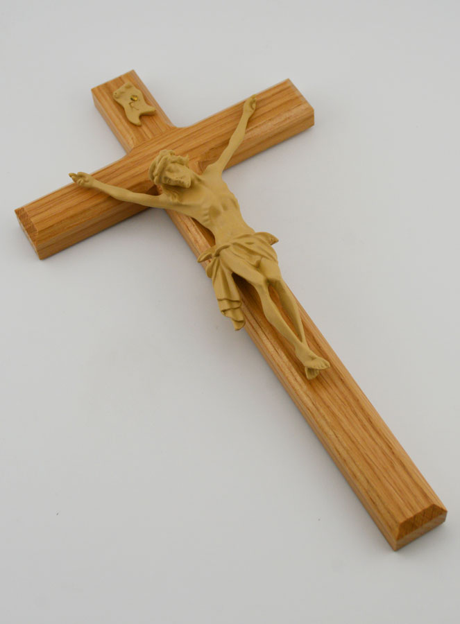 Crocifisso in Legno di Rovere Naturale con Cristo - 22 cm (pic 3)