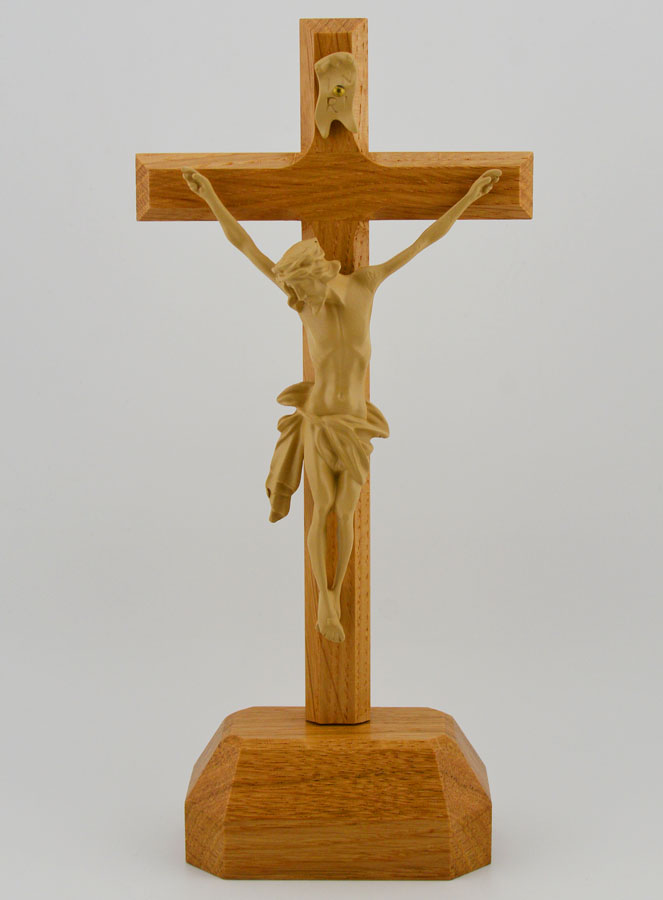 Crocifisso su Base in Rovere - 22 cm (pic 1)