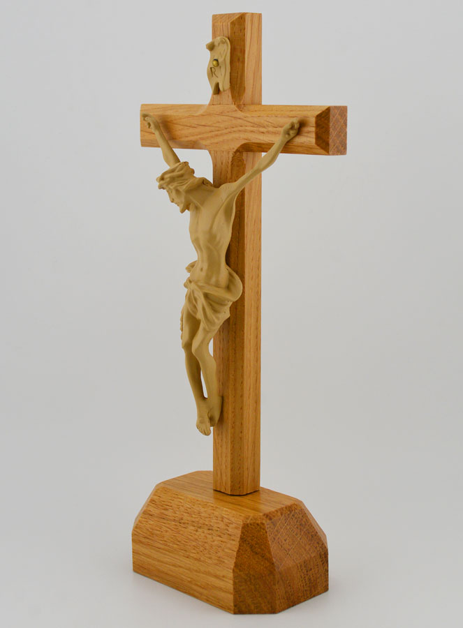 Crocifisso su Base in Rovere - 22 cm (pic 2)