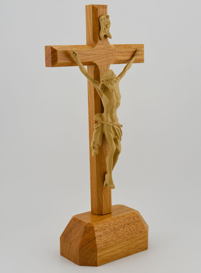 Crocifisso su Base in Rovere - 22 cm (pic 3)