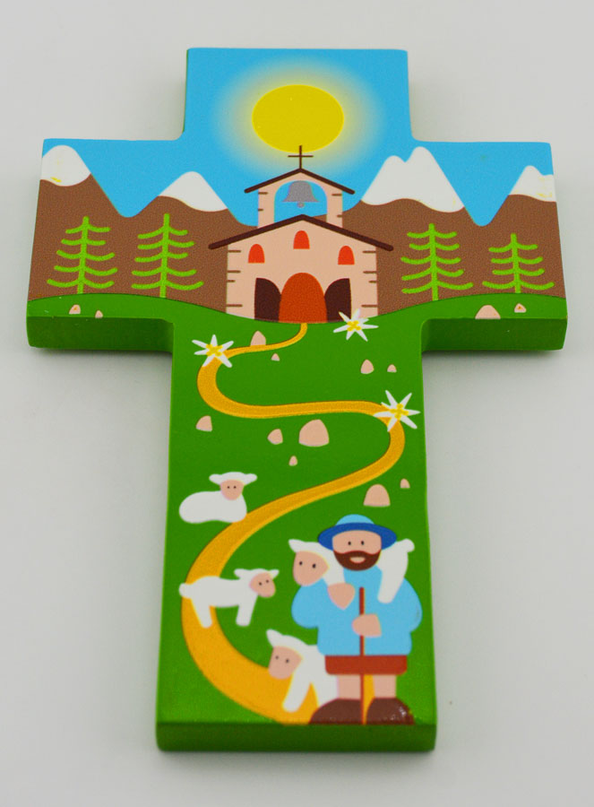 Croce in Legno Per Bambini - Buon Pastore (pic 2)