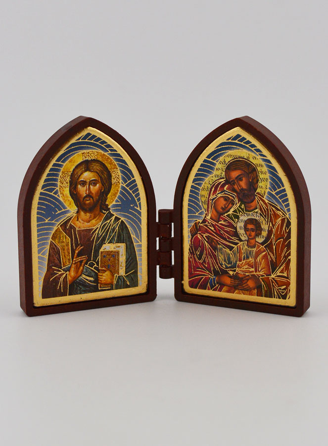 Icona Dittico Mini - Cristo Pantocratore e Sacra Famiglia (pic 1)