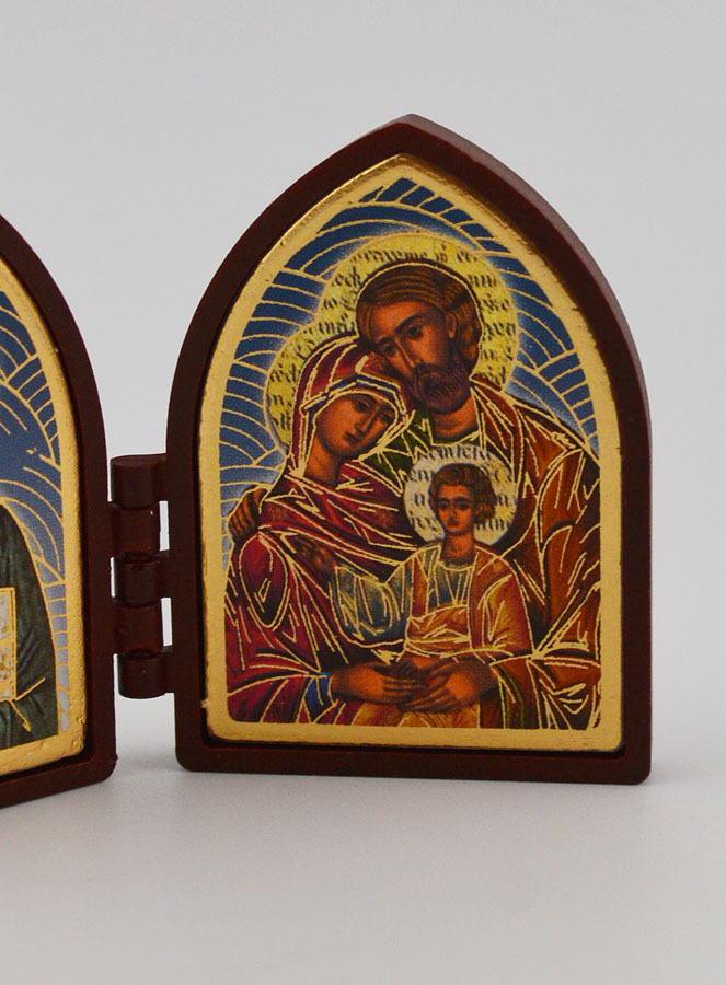 Icona Dittico Mini - Cristo Pantocratore e Sacra Famiglia (pic 3)