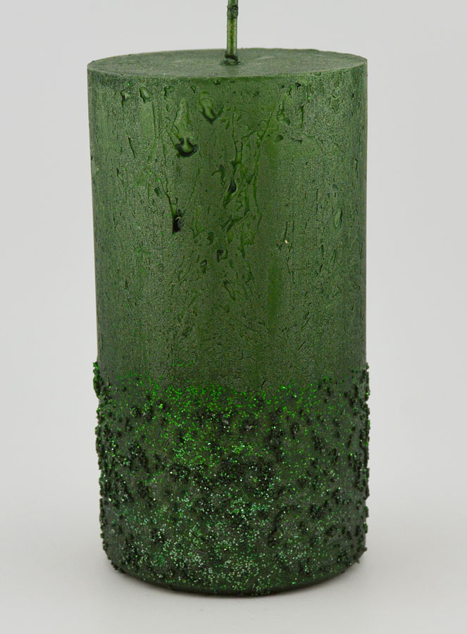 Candela di Natale Effetto Pepite - Verde (pic 1)