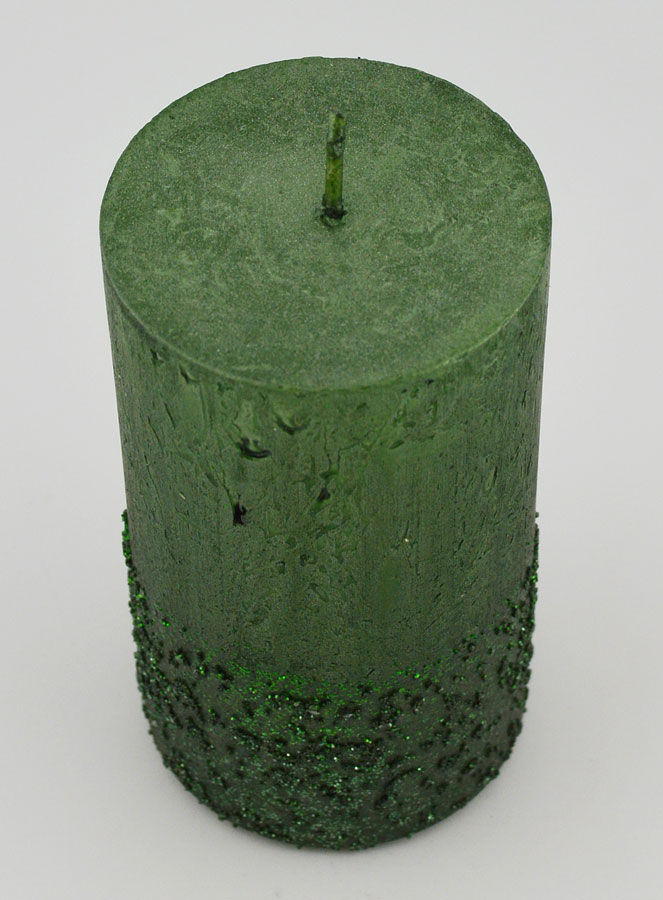 Candela di Natale Effetto Pepite - Verde (pic 2)
