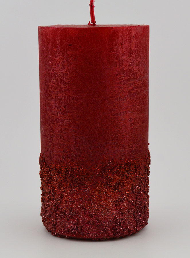 Candela Decorativa Effetto Pepite - Rosso (pic 1)