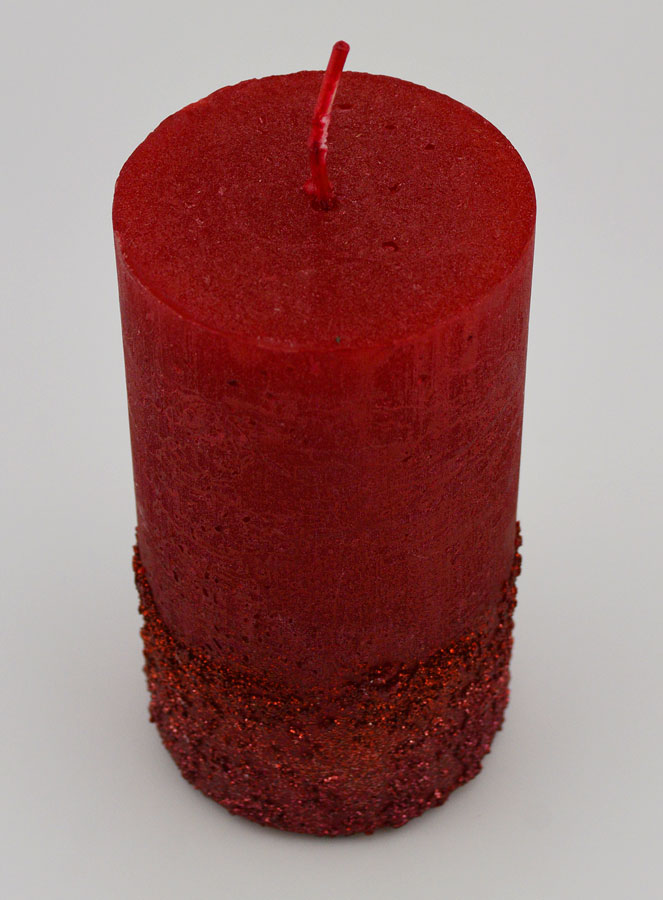 Candela Decorativa Effetto Pepite - Rosso (pic 2)