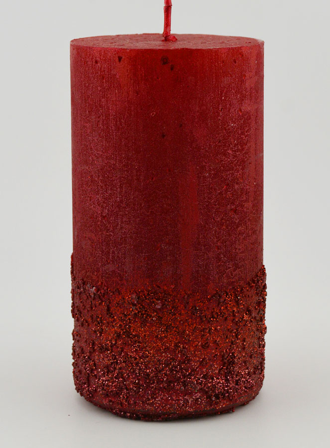 Candela di Natale Effetto Pepite - Rosso (pic 1)