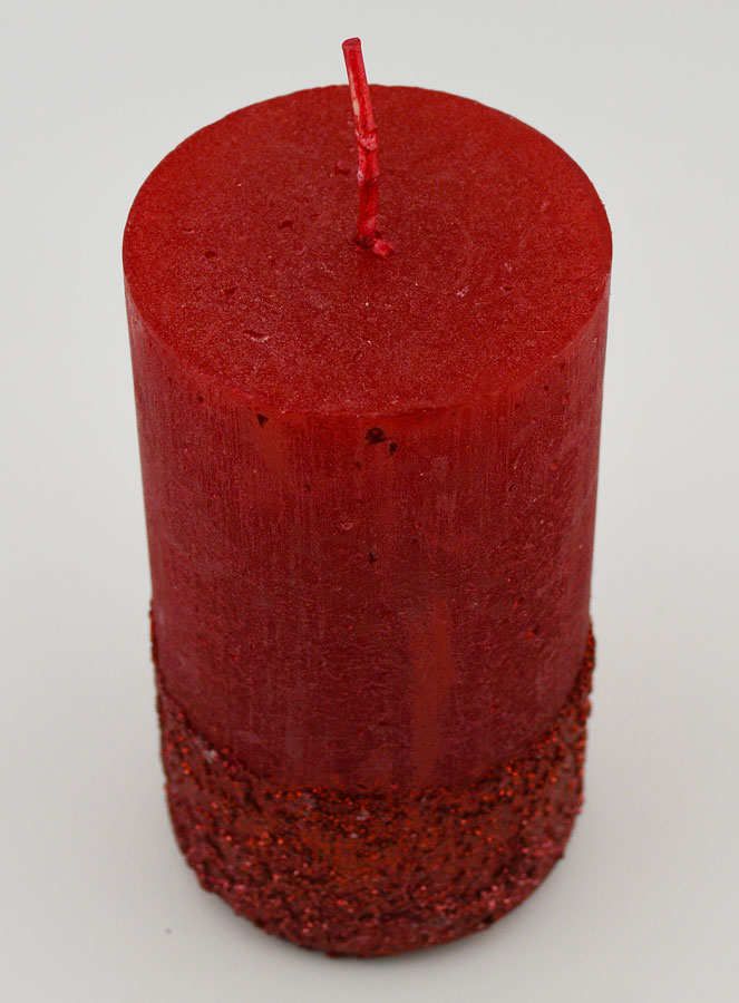 Candela di Natale Effetto Pepite - Rosso (pic 2)