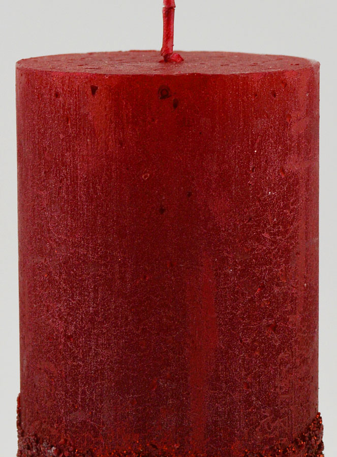 Candela di Natale Effetto Pepite - Rosso (pic 3)