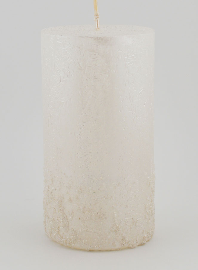 Candela Decorativa Effetto Pepite - Bianco Perlato (pic 1)