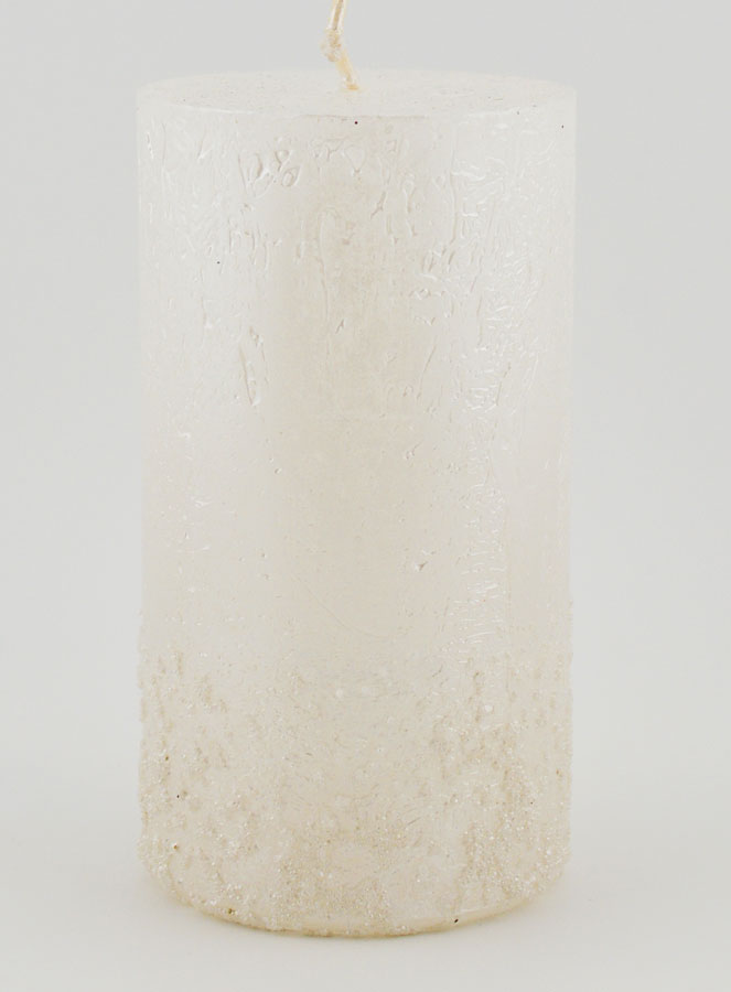 Candela di Natale Effetto Pepite - Bianco Perlato (pic 1)
