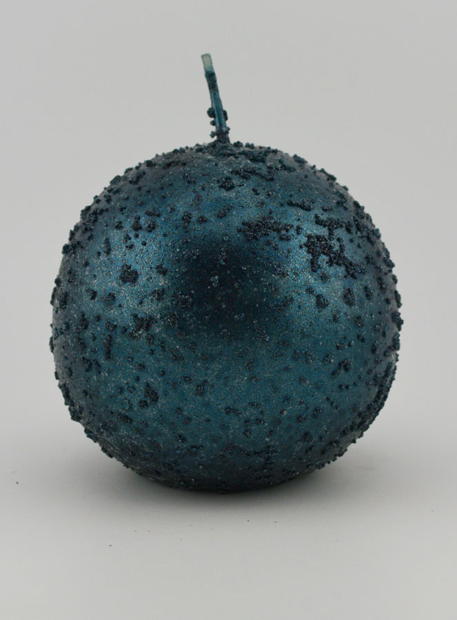 Candela Décorazione Sfera Glitterata - Blu Ottanio (pic 1)