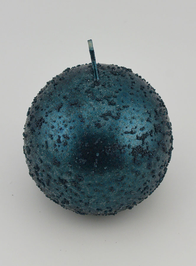 Candela Décorazione Sfera Glitterata - Blu Ottanio (pic 2)