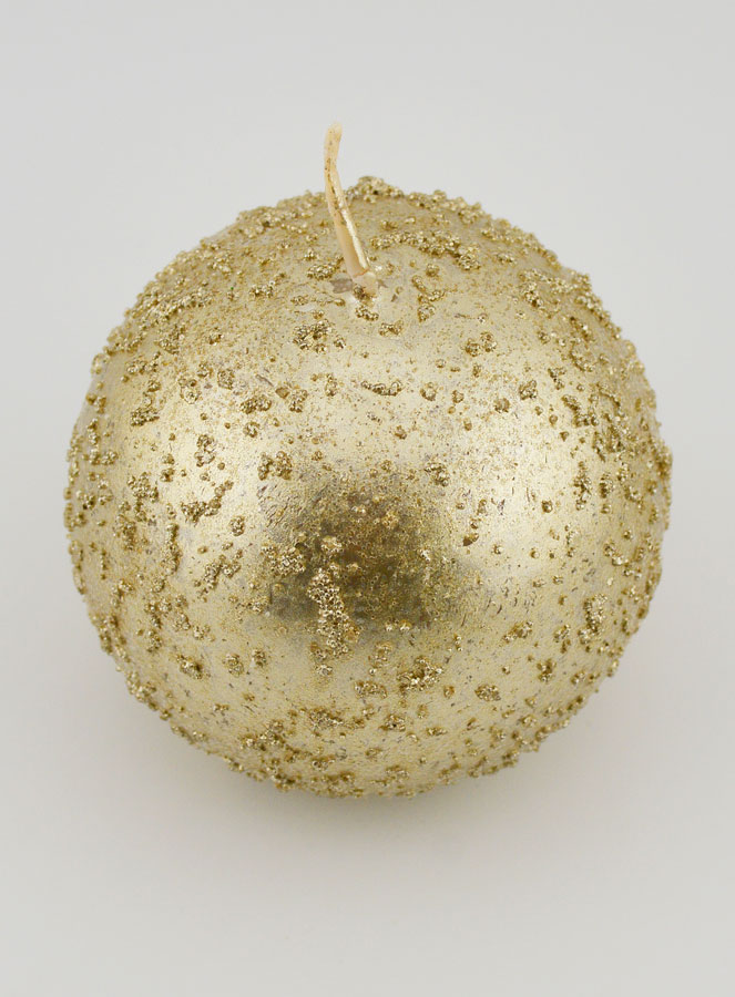Candela Sfera di Natale Glitterata - Champagne (pic 2)