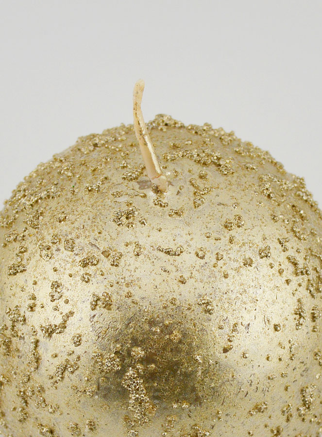 Candela Sfera di Natale Glitterata - Champagne (pic 4)