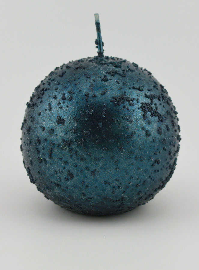 Candela Sfera di Natale Glitterata - Blu Ottanio (pic 1)