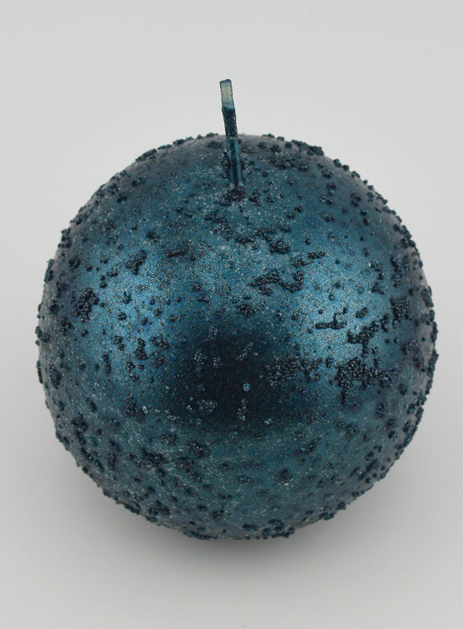 Candela Sfera di Natale Glitterata - Blu Ottanio (pic 2)