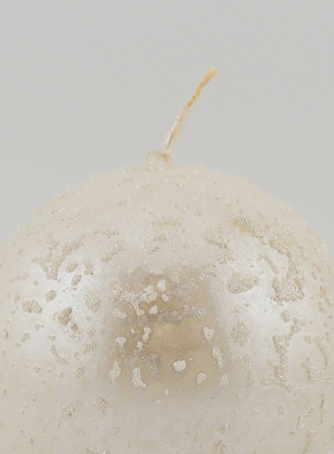 Candela Décorazione Sfera Glitterata - Bianco Perlato (pic 3)