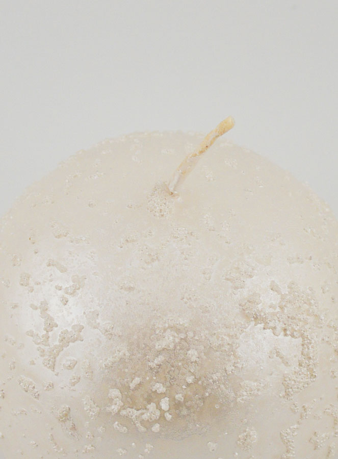 Candela Décorazione Sfera Glitterata - Bianco Perlato (pic 4)