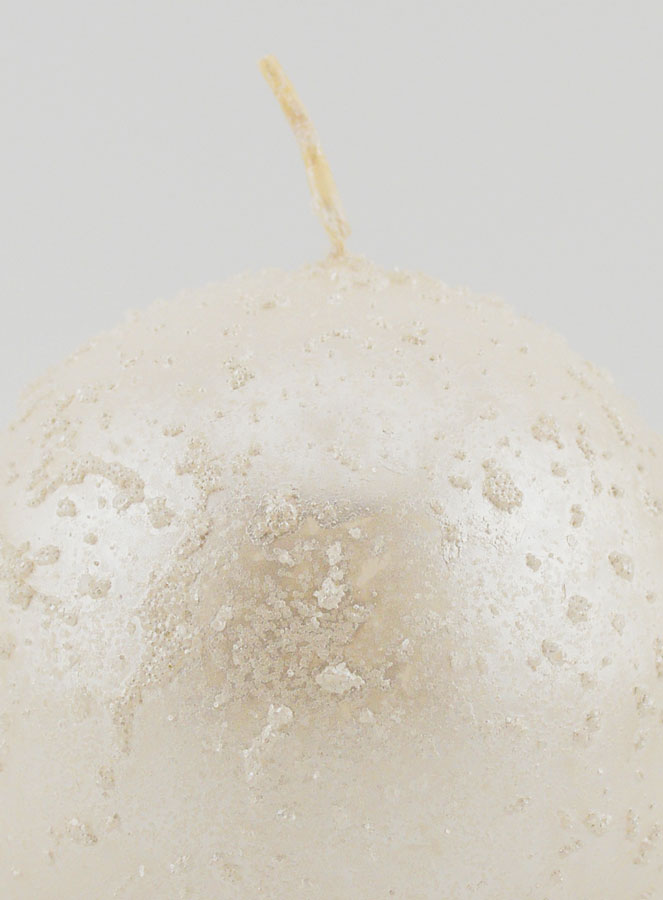 Candela Sfera di Natale Glitterata - Bianco Perlato (pic 3)