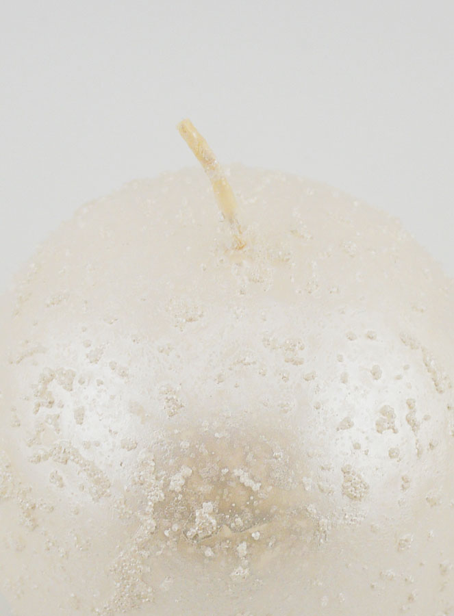 Candela Sfera di Natale Glitterata - Bianco Perlato (pic 4)