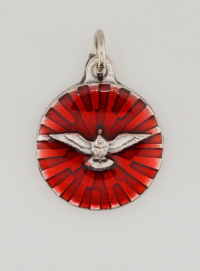 Medaglia Spirito Santo Smalto Rosso - 18 mm (pic 1)
