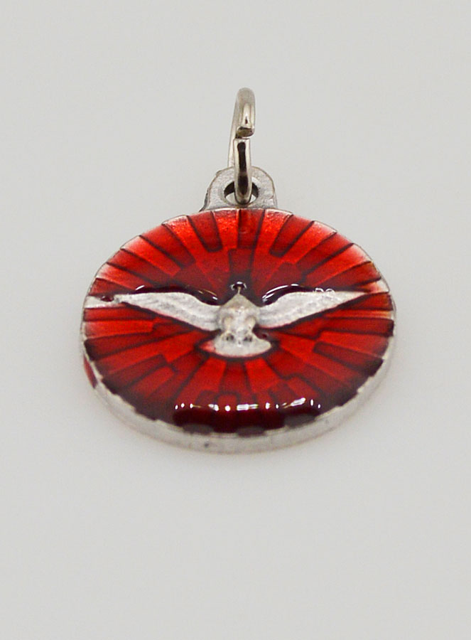 Medaglia Spirito Santo Smalto Rosso - 18 mm (pic 2)