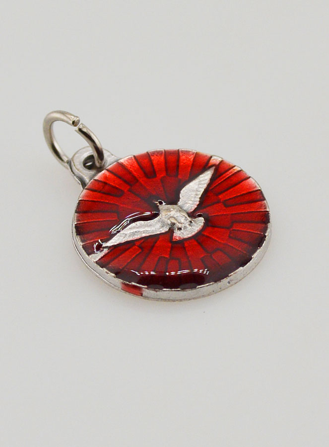 Medaglia Spirito Santo Smalto Rosso - 18 mm (pic 3)