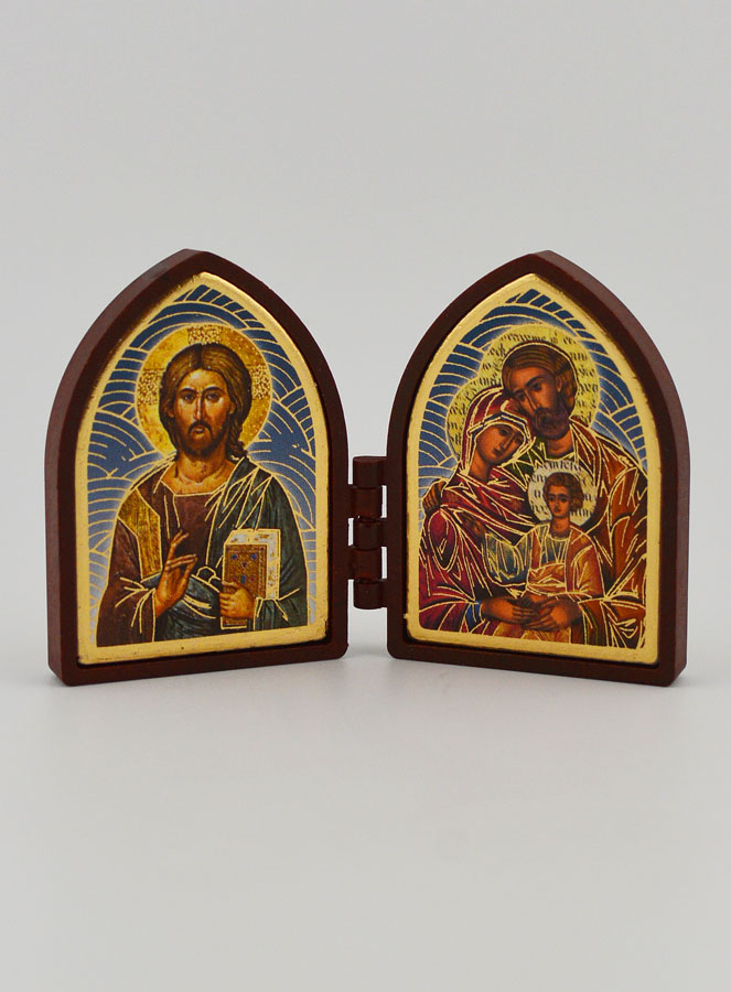 Icona Dittico Mini - Cristo Pantocratore e Sacra Famiglia (pic 1)