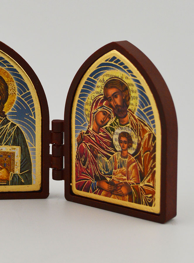 Icona Dittico Mini - Cristo Pantocratore e Sacra Famiglia (pic 2)