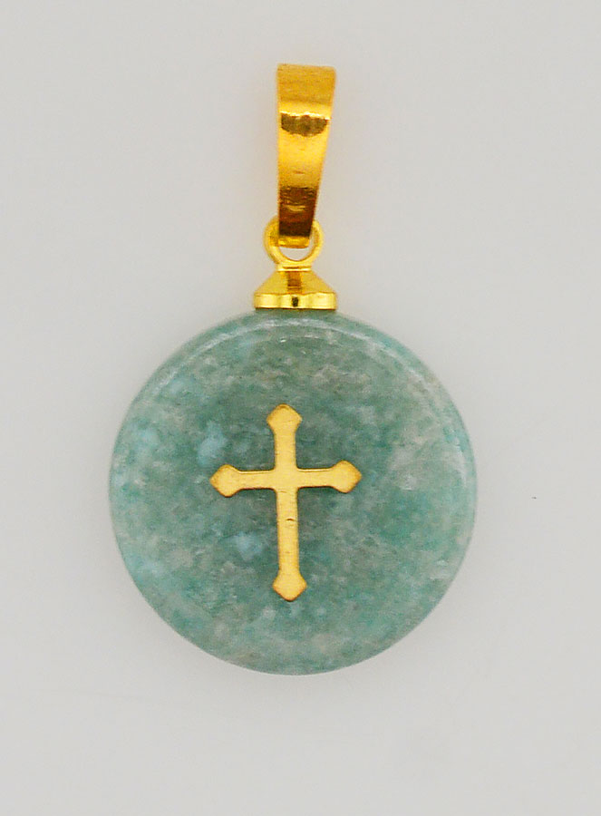 Medaglia con Croce - Blu Verde (pic 1)