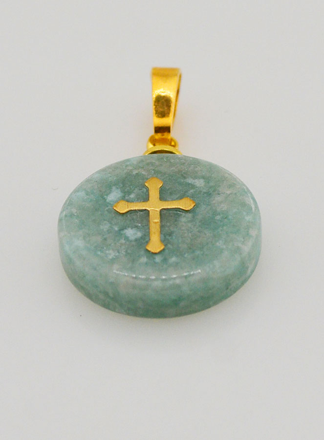 Medaglia con Croce - Blu Verde (pic 2)