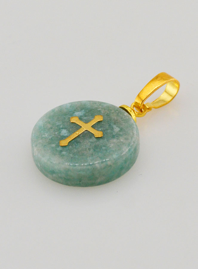 Medaglia con Croce - Blu Verde (pic 4)