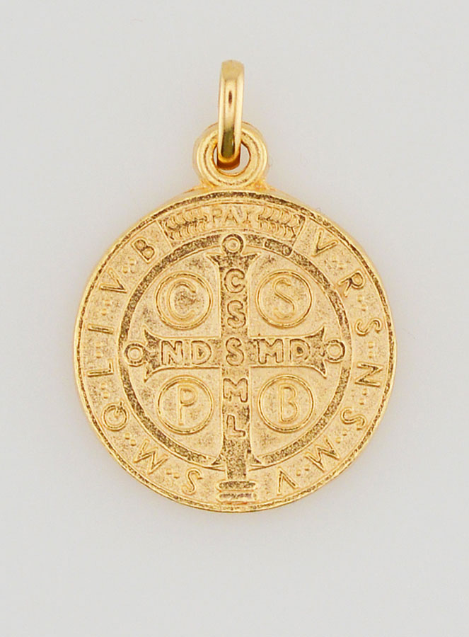 Medaglia di San Benedetto in Oro Placcato - 18 mm (pic 1)