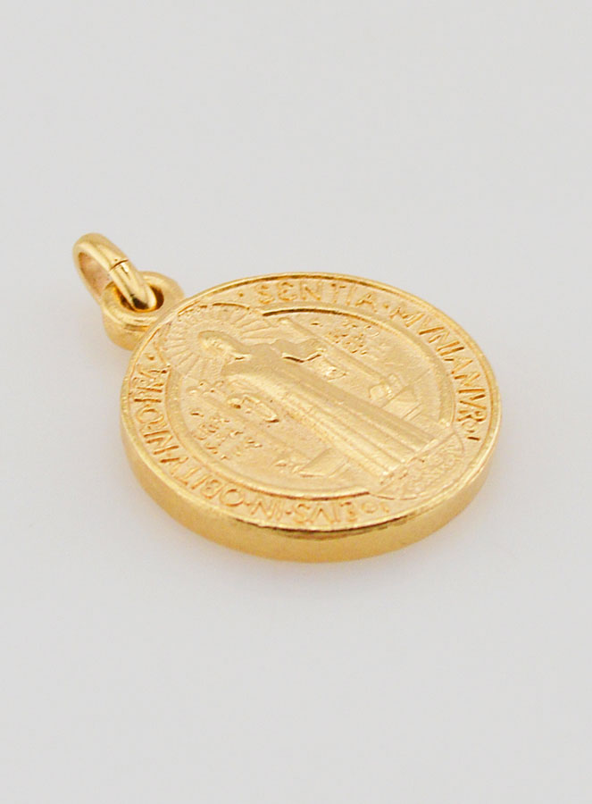 Medaglia di San Benedetto in Oro Placcato - 18 mm (pic 3)