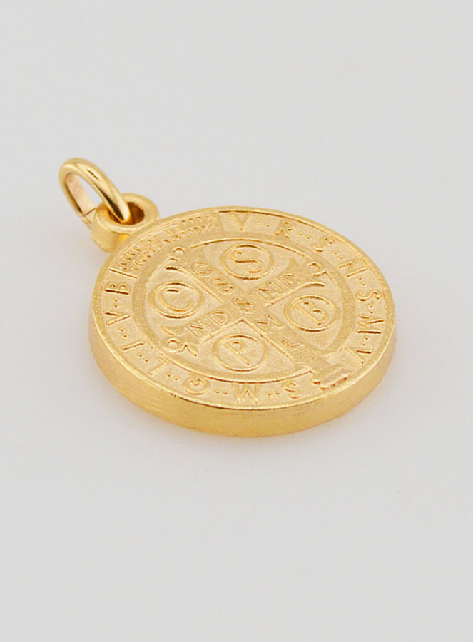 Medaglia di San Benedetto in Oro Placcato - 18 mm (pic 4)