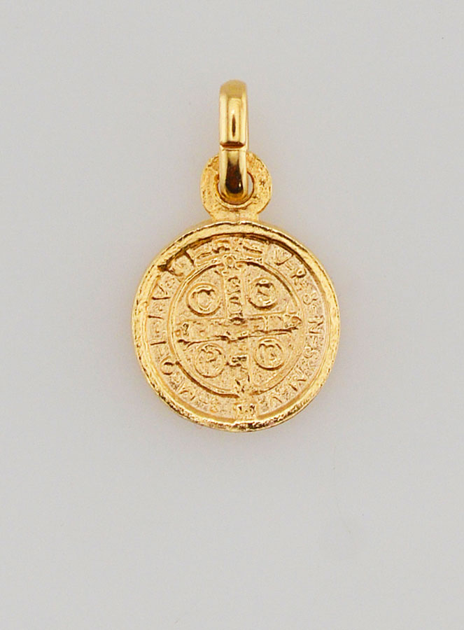 Medaglia di San Benedetto in Oro Placcato - 10 mm (pic 2)