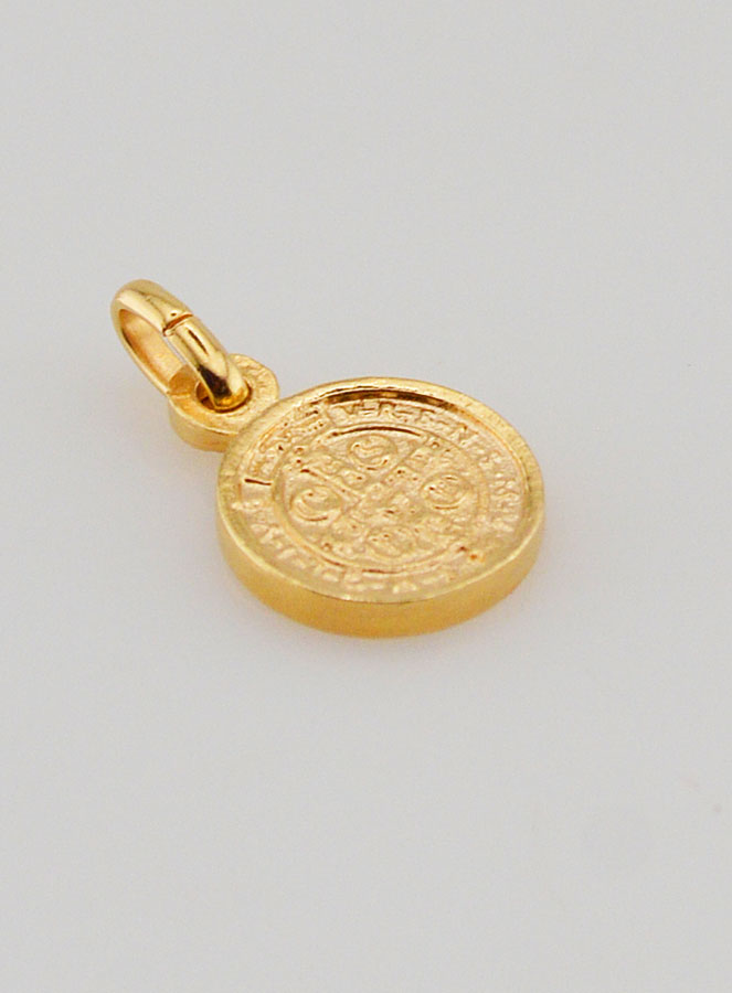 Medaglia di San Benedetto in Oro Placcato - 10 mm (pic 3)