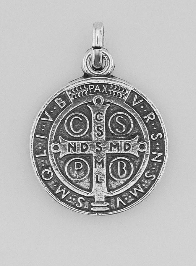 Medaglia di San Benedetto in Argento Placcato - 18 mm (pic 1)