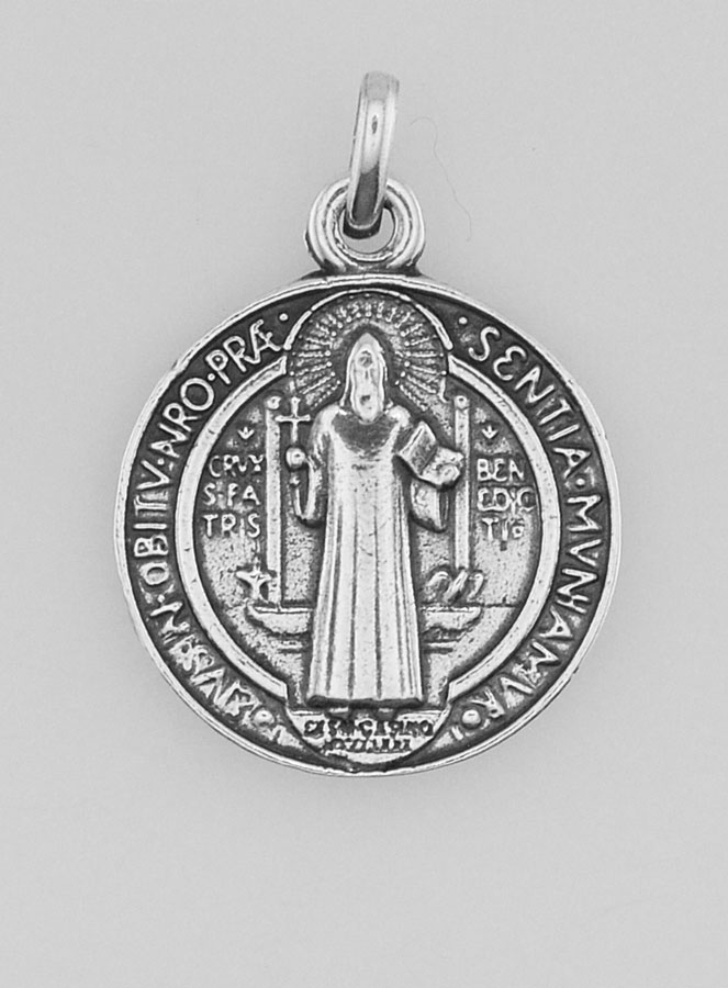 Medaglia di San Benedetto in Argento Placcato - 18 mm (pic 2)