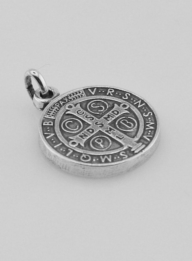 Medaglia di San Benedetto in Argento Placcato - 18 mm (pic 4)