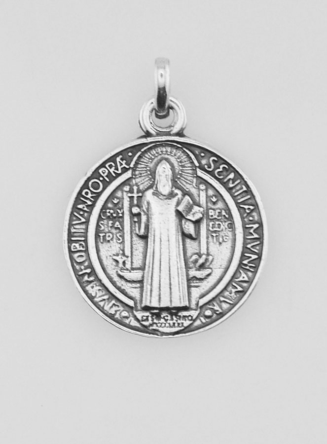 Medaglia di San Benedetto in Argento Placcato - 15 mm (pic 1)